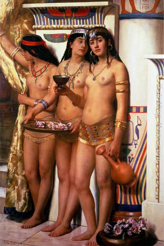 Pharaoh's Handmaidens painting - John Collier Pharaoh's Handmaidens art painting
